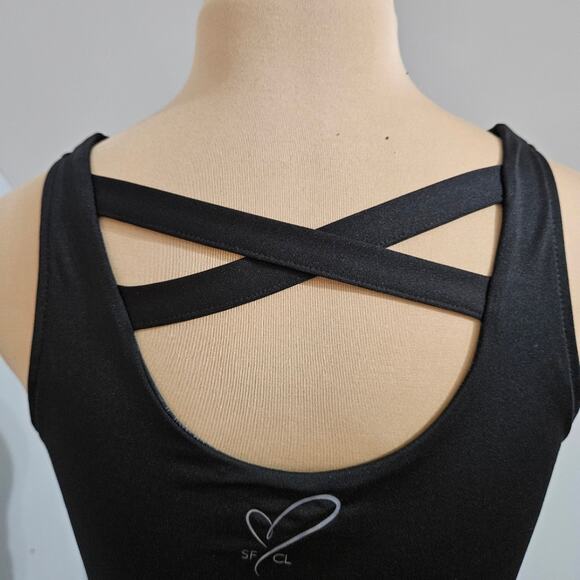 Black Crop Top by City Lights Criss Cross Open Back Sleeveless Large Y2K - Picture 7 of 9